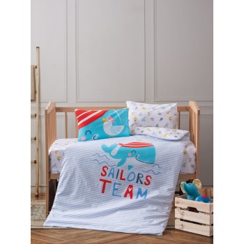 Ranforce Baby Quilt Cover Set Sailor - Blue Blue
White
Red