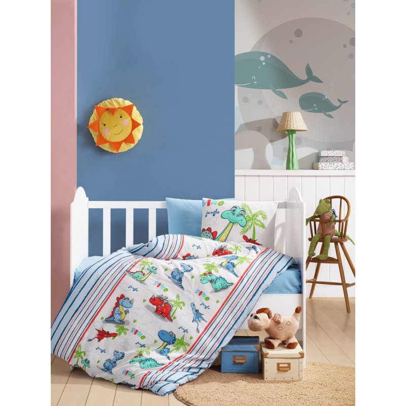 Lessentiel Ranforce Baby Quilt Cover Set Dino v2 - Blue Blue
White
Red
Green