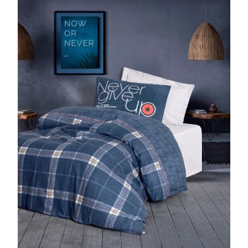 Ranforce Young Quilt Cover Set Given - Grey Grey