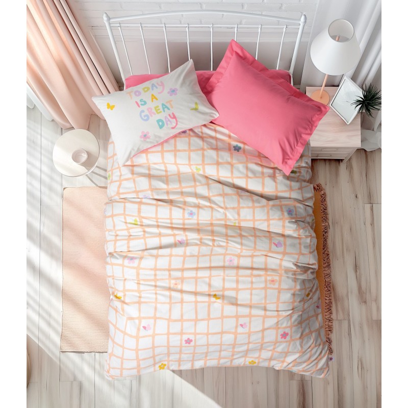 Lessentiel Ranforce Young Quilt Cover Set Jours - Pink Pink