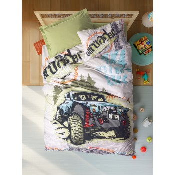 Ranforce Young Quilt Cover Set Adventure - Green Green