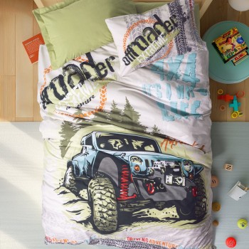 Ranforce Young Quilt Cover Set Adventure - Green Green