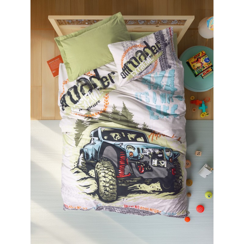 Lessentiel Ranforce Young Quilt Cover Set Adventure - Green Green