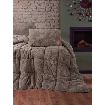 Single Quilt & Pillow Set Pelus - Beige Beige