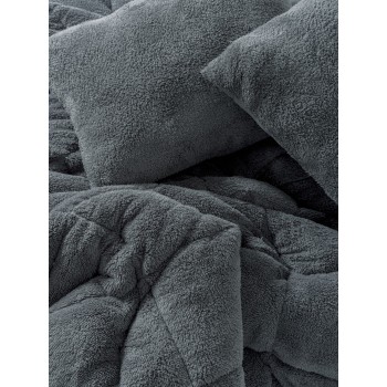 Single Quilt & Pillow Set Pelus - Grey Grey