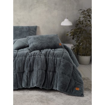 Single Quilt & Pillow Set Pelus - Grey Grey