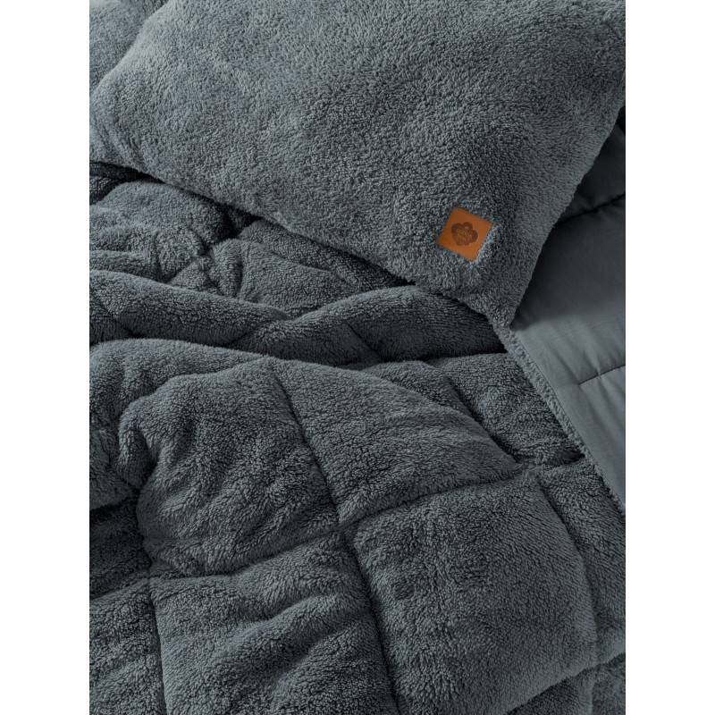 Lessentiel Single Quilt & Pillow Set Pelus - Grey Grey