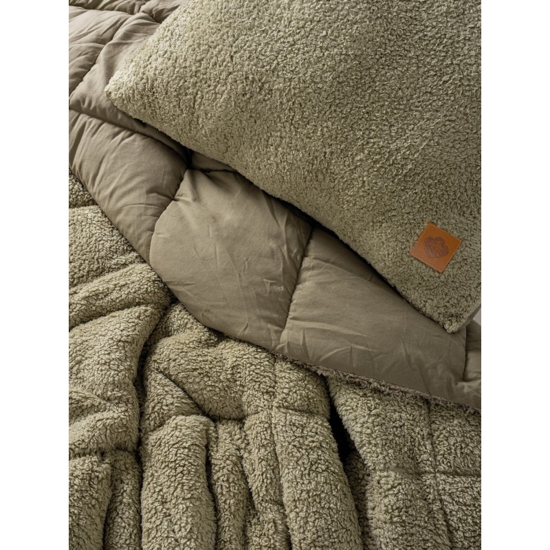 Lessentiel Single Quilt & Pillow Set Pelus - Stone Stone