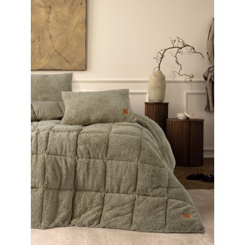 Single Quilt & Pillow Set Pelus - Stone Stone