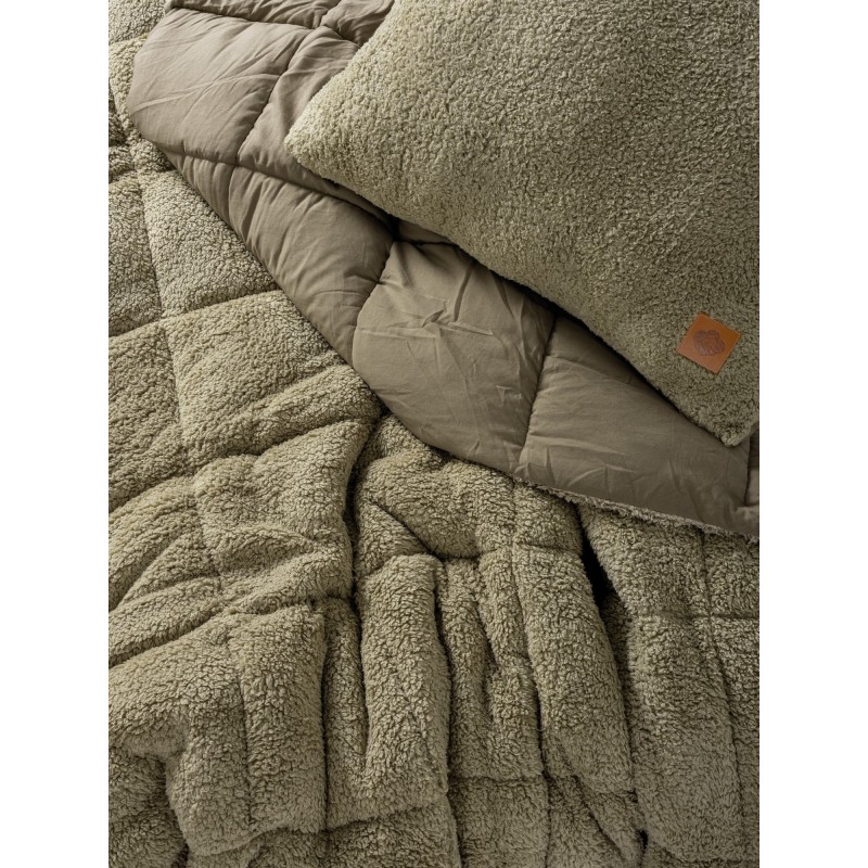 Lessentiel Single Quilt & Pillow Set Pelus - Stone Stone