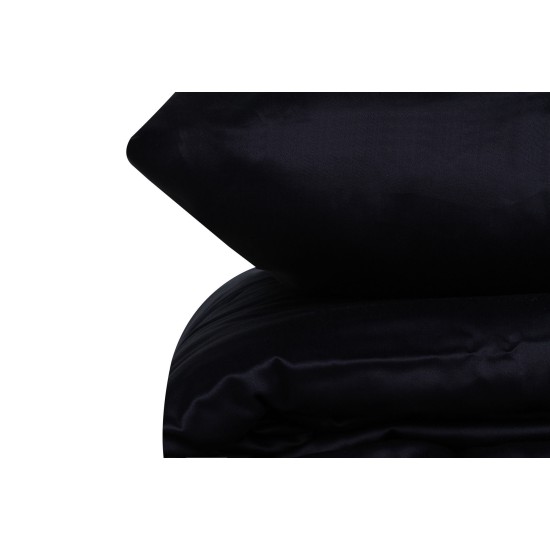 Satin Double Quilt Cover Set Elegant - Dark Blue Dark Blue Lessentiel Satin Double Quilt Cover Set Elegant - Dark Blue Dark Blue