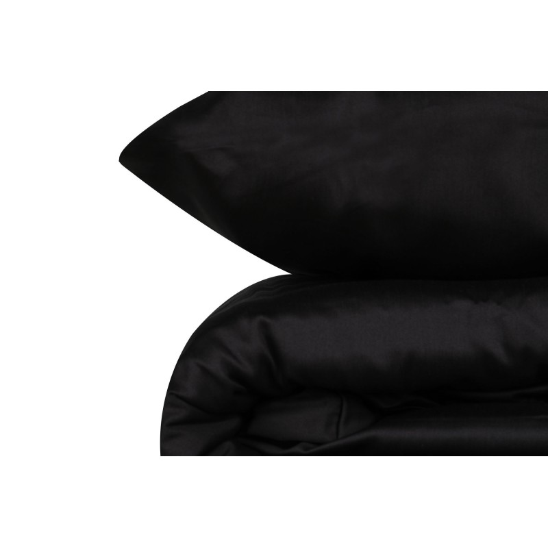 Lessentiel Satin Double Quilt Cover Set Elegant - Black Black