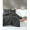 Lessentiel Satin Double Quilt Cover Set Stripe - Anthracite Anthracite
