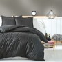Satin Double Quilt Cover Set Stripe - Anthracite Anthracite