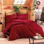 Satin Double Quilt Cover Set Stripe - Claret Red v2 Claret Red