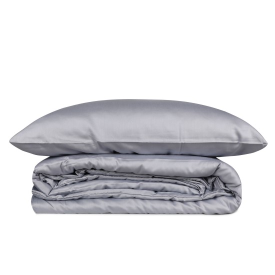 Satin Double Quilt Cover Set Elegant - Grey Grey Lessentiel Satin Double Quilt Cover Set Elegant - Grey Grey