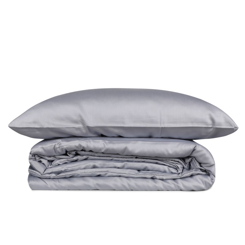 Lessentiel Satin Double Quilt Cover Set Elegant - Grey Grey