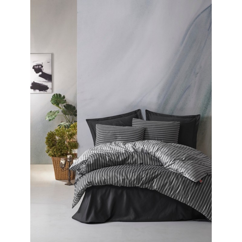Lessentiel Bamboo Double Quilt Cover Set Bamboo - Anthracite Anthracite
Grey