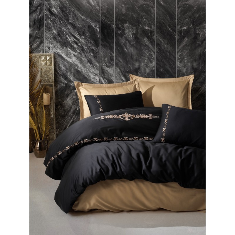 Lessentiel Satin Double Quilt Cover Set Gloria - Gold Black
Gold
