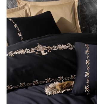 Satin Double Quilt Cover Set Gloria - Gold Black
Gold