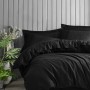 Satin Double Quilt Cover Set Dama - Black Black