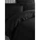 Satin Double Quilt Cover Set Dama - Black Black Lessentiel Satin Double Quilt Cover Set Dama - Black Black