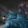 Satin Double Quilt Cover Set Stripe - Blue Blue