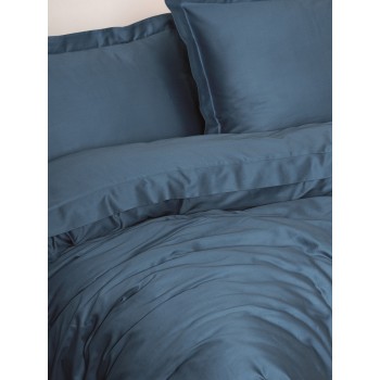 Satin Double Quilt Cover Set Elegant - Blue Blue
