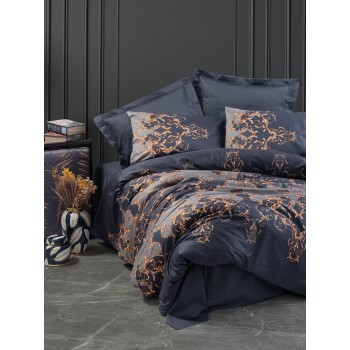 Satin Double Quilt Cover Set Sarina - Dark Blue Dark Blue
Gold