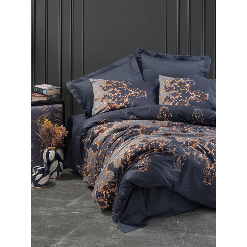 Lessentiel Satin Double Quilt Cover Set Sarina - Dark Blue Dark Blue
Gold