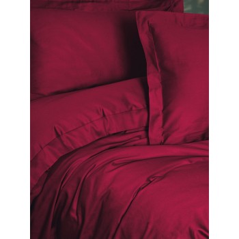 Satin Double Quilt Cover Set Elegant - Claret Red Claret Red