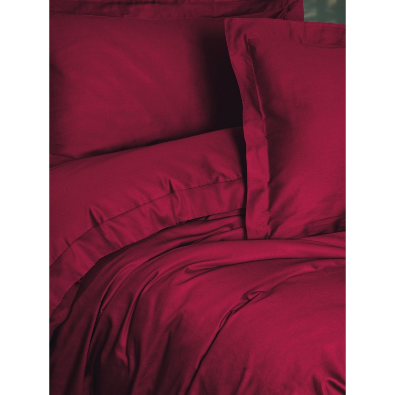 Lessentiel Satin Double Quilt Cover Set Elegant - Claret Red Claret Red