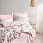 Satin Double Quilt Cover Set Dalya - Powder Powder