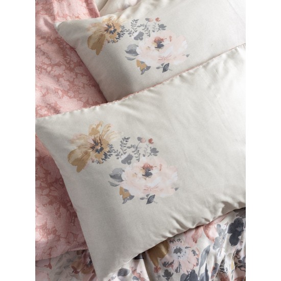 Satin Double Quilt Cover Set Dalya - Powder Powder Lessentiel Satin Double Quilt Cover Set Dalya - Powder Powder