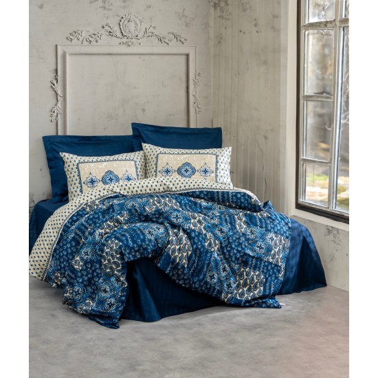 Satin Double Quilt Cover Set Stasya - Dark Blue Dark Blue Lessentiel Satin Double Quilt Cover Set Stasya - Dark Blue Dark Blue