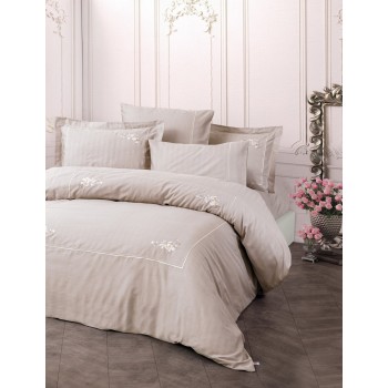 Satin Double Quilt Cover Set Alameda - Lilac Lilac