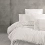 Satin Double Quilt Cover Set Genny - White White