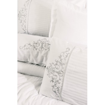 Satin Double Quilt Cover Set Genny - White White