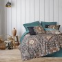 Satin Double Quilt Cover Set Ornate - Petrol Petrol