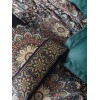 Lessentiel Satin Double Quilt Cover Set Ornate - Petrol Petrol