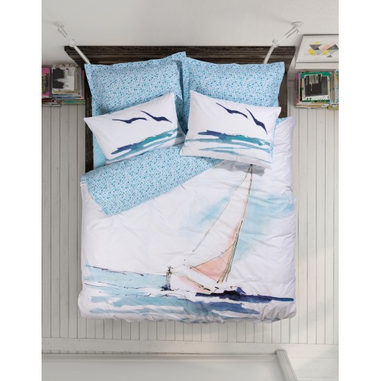 Lessentiel Ranforce Double Quilt Cover Set Sail - Blue Blue
White
Dark Blue