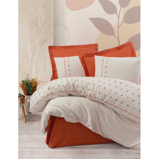 Ranforce Double Quilt Cover Set Joli - Tile Red Tile Red
White Lessentiel Ranforce Double Quilt Cover Set Joli - Tile Red Tile Red
White