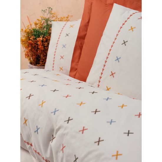 Ranforce Double Quilt Cover Set Joli - Tile Red Tile Red
White Lessentiel Ranforce Double Quilt Cover Set Joli - Tile Red Tile Red
White