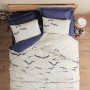 Ranforce Single Quilt Cover Set Larum - Dark Blue Dark Blue
White