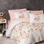 Ranforce Double Quilt Cover Set Emma v2 - Salmon Salmon
White