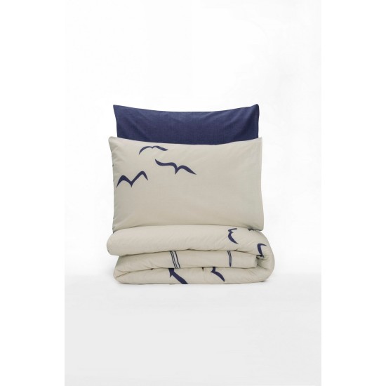 Lessentiel Ranforce Double Quilt Cover Set Larum - Dark Blue Dark Blue
White