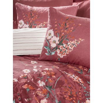Ranforce Double Quilt Cover Set Vina - Claret Red Claret Red