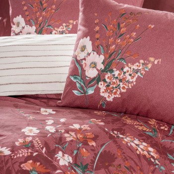 Ranforce Double Quilt Cover Set Vina - Claret Red Claret Red
