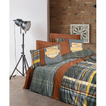 Ranforce Double Quilt Cover Set Ramiro - Cinnamon Cinnamon