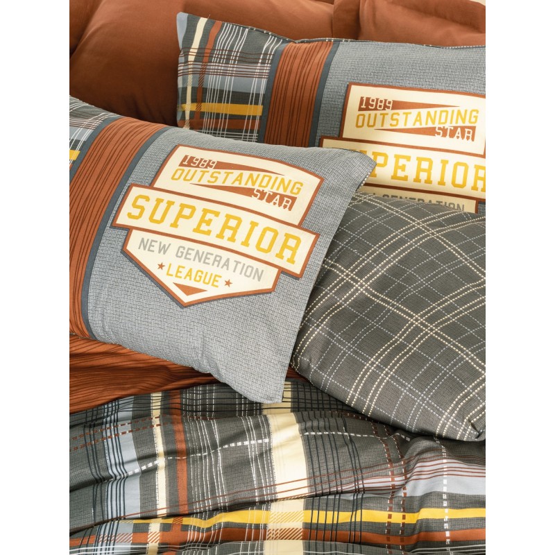 Lessentiel Ranforce Double Quilt Cover Set Ramiro - Cinnamon Cinnamon